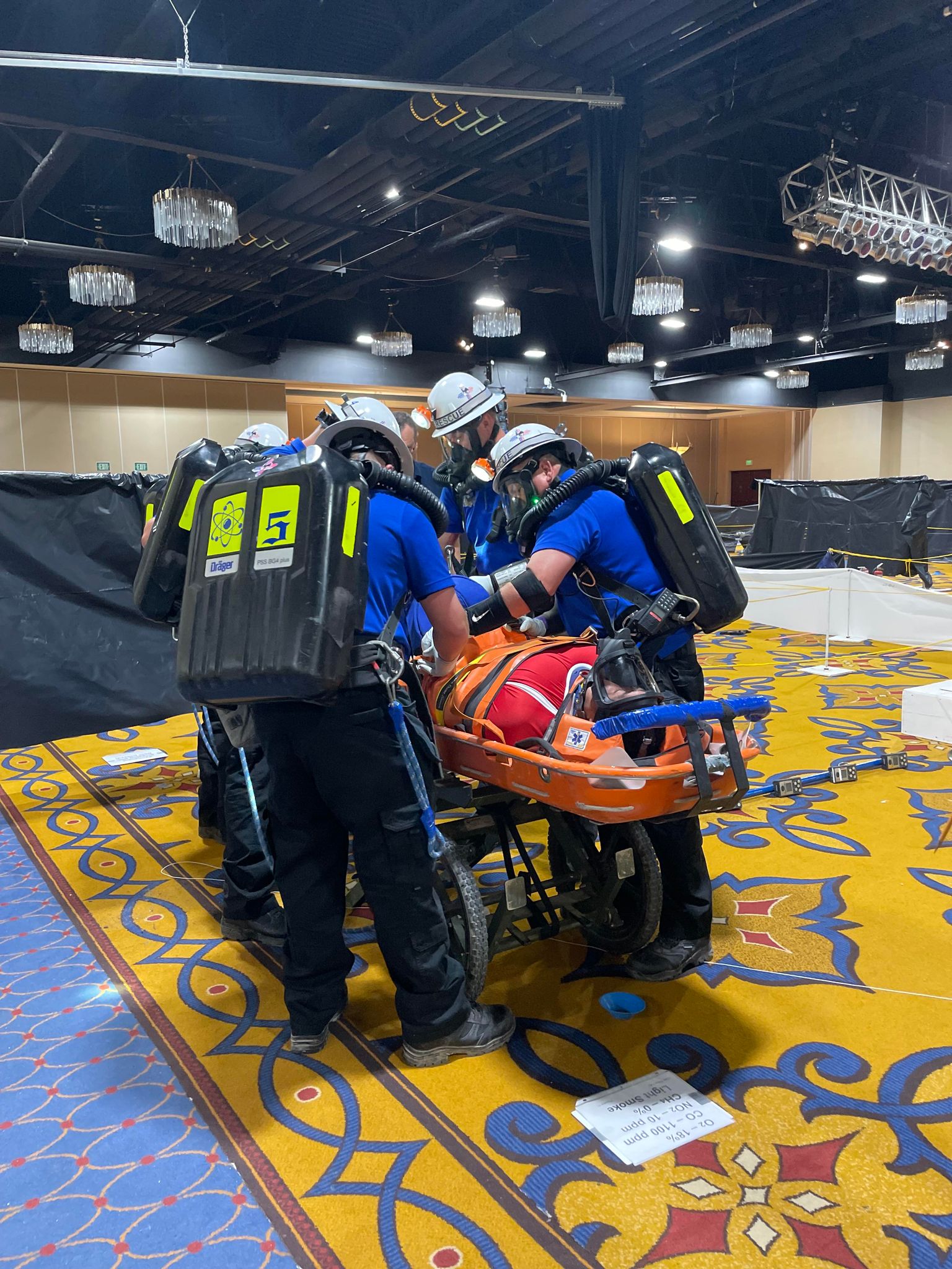 Mine Rescue Blue team during their competition run